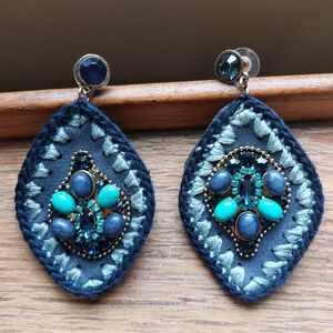 Elegant Blue and Turquoise Beaded Earrings